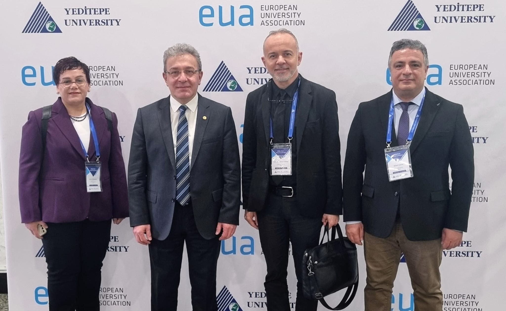 Rektörümüz Prof. Dr. Bayram Yılmaz ile birlikte Rektör Yardımcımız Prof. Dr. Mehmet Birhan Yılmaz, DEÜ Kurumsal Veri Yönetim Koordinatörü Prof. Dr. Güzin Özdağoğlu ve DEÜ Kalite Koordinatörü Prof. Dr. Bülent Çavaş, Avrupa Üniversiteler Birliği’nin (EUA) 2026 Yıllık Konferansı’na katıldı.